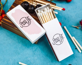 GET LIT / custom matchboxes / business matches / business logo custom print / personalized matchboxes / candle favor / bakery cake favors