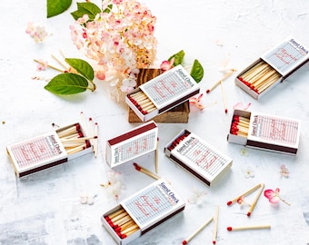 Personalized Wedding Matchboxes, Hotel Guest Check Design, Wedding Welcome Bag Matches, Custom Matchbooks, Wedding Guest Favors