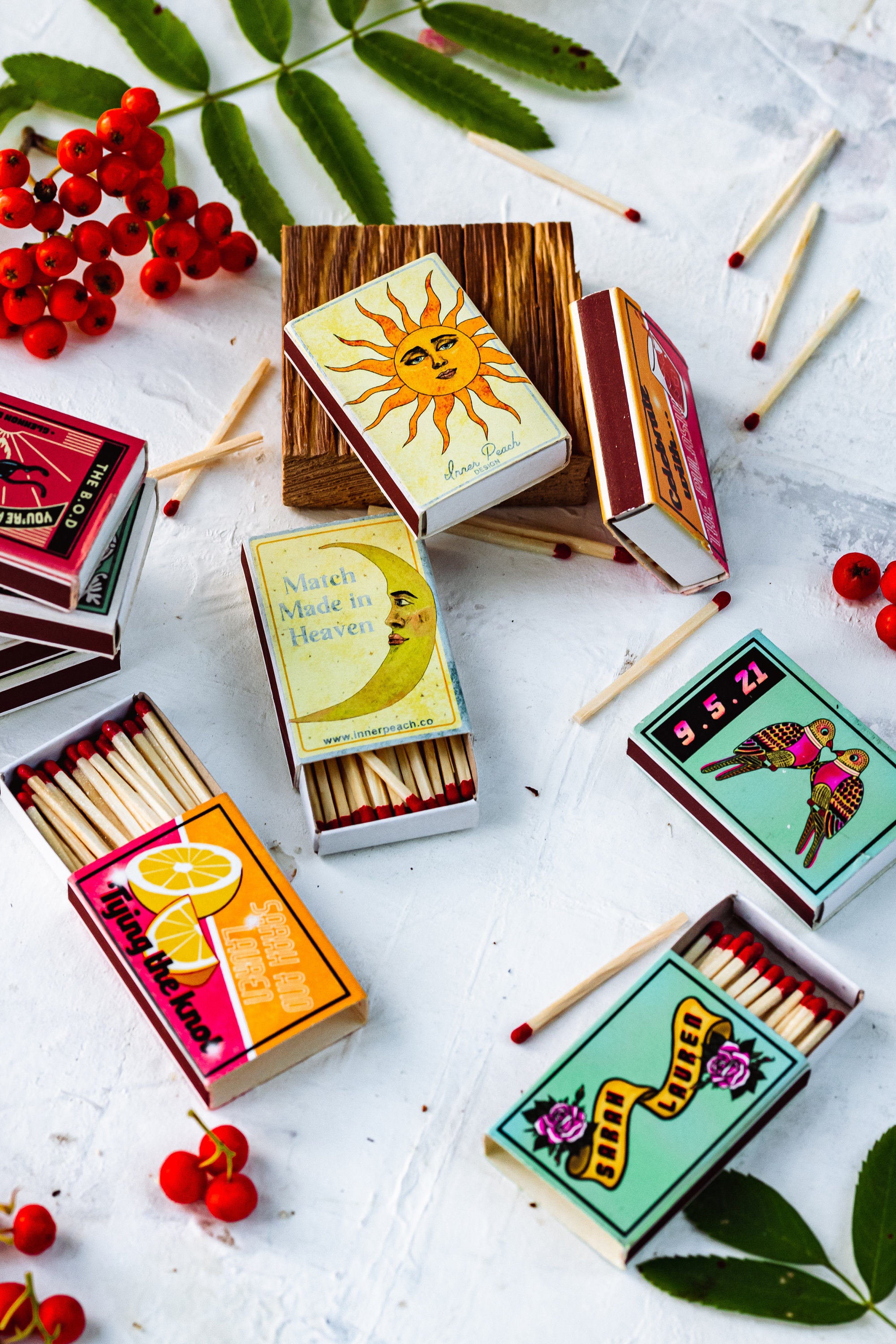 Bulk Custom Vintage Matches - Personalized Matchboxes -  Favor Matchboxes - Vintage Decor - Bridal Shower - Boho wedding - Rustic wedding