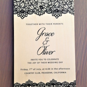 Custom Wooden Invitations * Photo Wooden Invitation * Rustic Romance Wedding Invitation * Printable Wood Wedding Invitation * Custom Wood