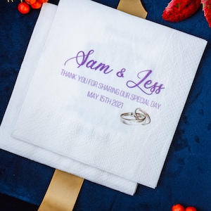 50 tovaglioli per MATRIMONIO / tovaglioli per cena di ringraziamento / tovaglioli personalizzati / tovaglioli da cocktail / tovaglioli personalizzati / biglietto di ringraziamento per matrimonio personalizzato