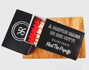 Custom Monogram Matchbox - Customized Groomsman Bridesmaid Wedding Matches