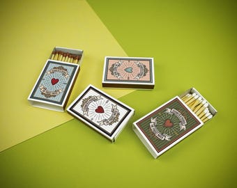 Juego de cajas de cerillas para bodas / cerillas para bodas / decoración de mesa para bodas / recuerdos de boda personalizados / cajas de cerillas personalizadas / recuerdo de boda
