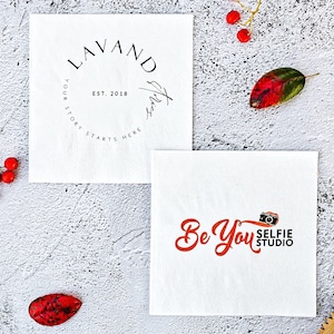 50 LOGO Napkins / Photo Napkins / Custom Serviette / Business logo napkins / Personalized napkins / party decor / office party / marketing