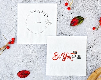 50 LOGO Napkins / Photo Napkins / Custom Serviette / Business logo napkins / Personalized napkins / party decor / office party / marketing