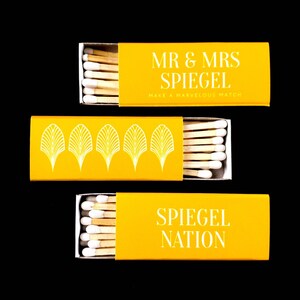 Personalized Mr & Mrs Wedding Matches - Custom Wedding Matchbox - Wooden Matches