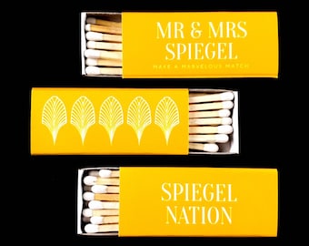 Personalized Mr & Mrs Wedding Matches - Custom Wedding Matchbox - Wooden Matches