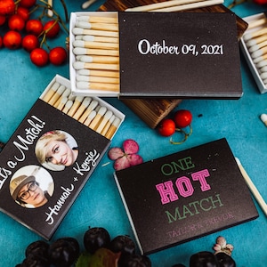 ONE HOT MATCH / Tinder Match gift / Tinder wedding / Tinder favor / Personalized Tinder Matches / Tinder "Its a Matchbox /  Tinder bride