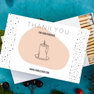 Lot de 5 grandes boîtes d’allumettes « candle shop Thank you » pour les clients, boîtes à bougies. mariages, cadeaux avec bougies. Faveur personnalisée. Faveur des entreprises