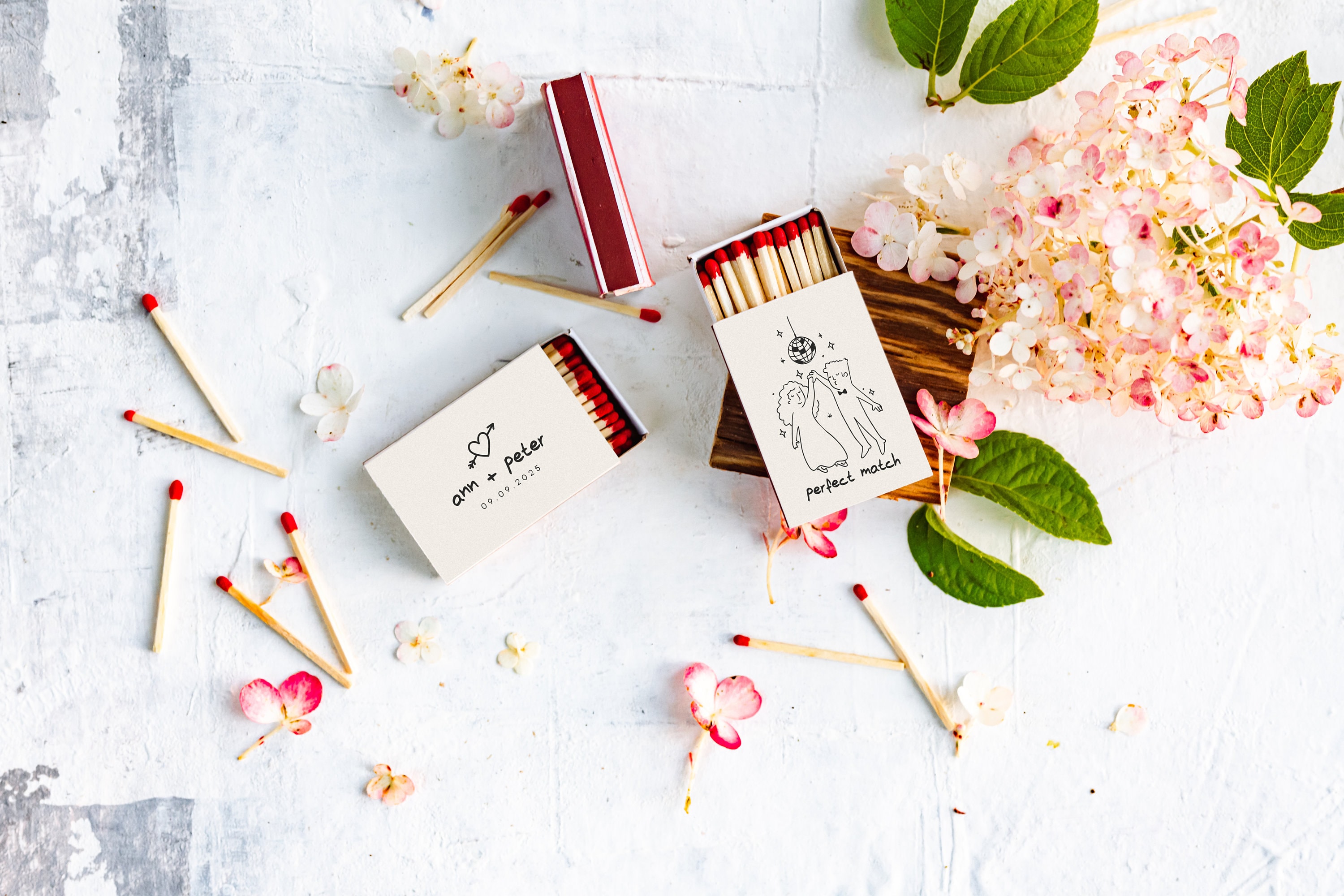 Custom matchboxes / Custom matchbook art  / Sketch / Custom matches / Custom match boxes / Bulk wedding favors / Wedding souvenirs