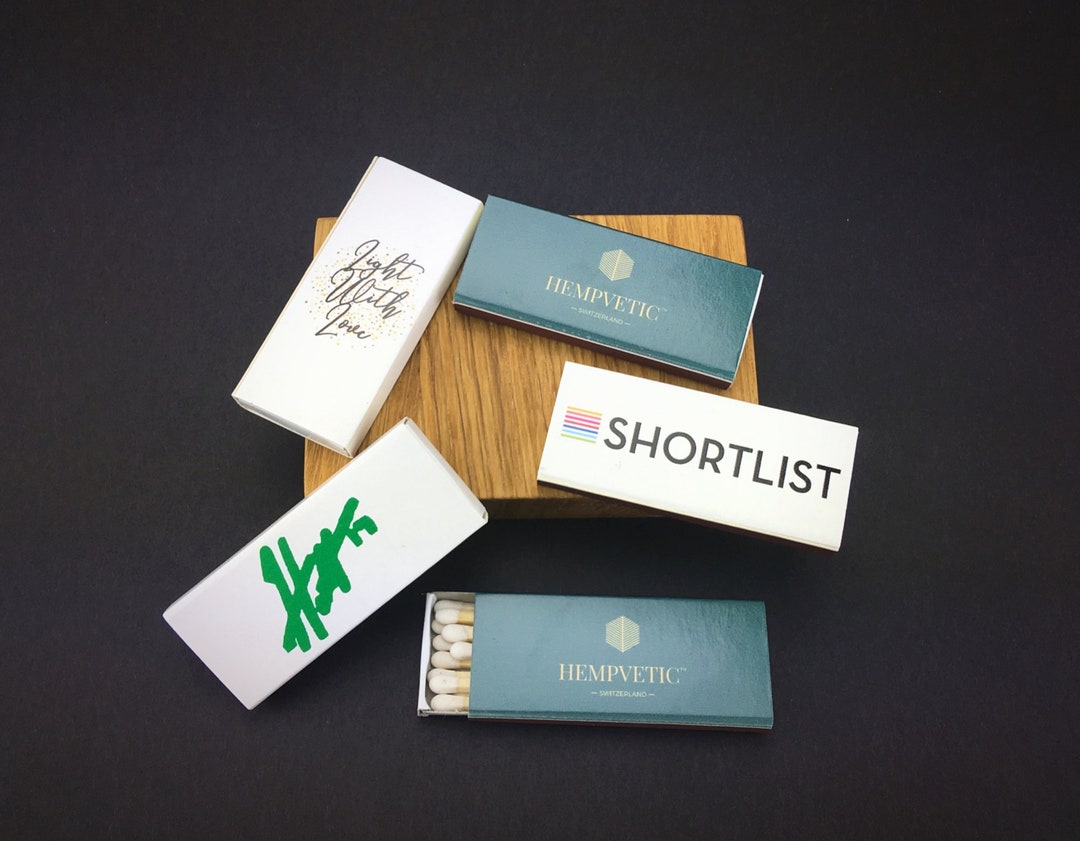 Set of Matchboxes With Your Logo Advertising Matchbooks Etsy