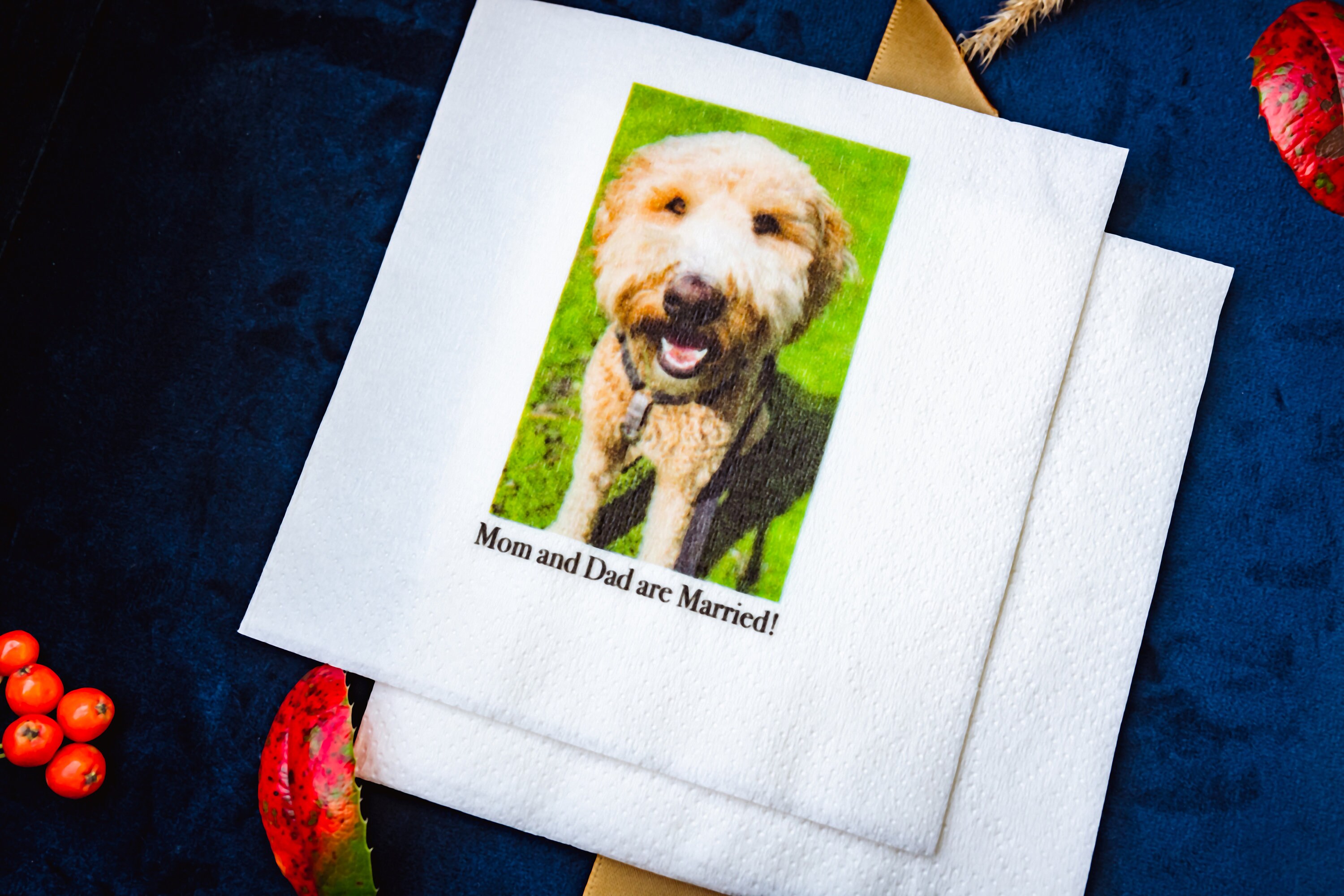 50 DOG WEDDING Napkins / Drinks on Dog/ Dog Photo Napkins / Etsy