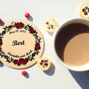 Wood Coasters * Photo Coasters * Personalized Coasters * Wedding Gift Coasters * Customized * Monogram Coaster * Inexpensive Wedding Favors