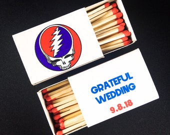 Custom Design Wedding matchboxes -  Custom Made "Greatful Wedding" Matchboxes With Names