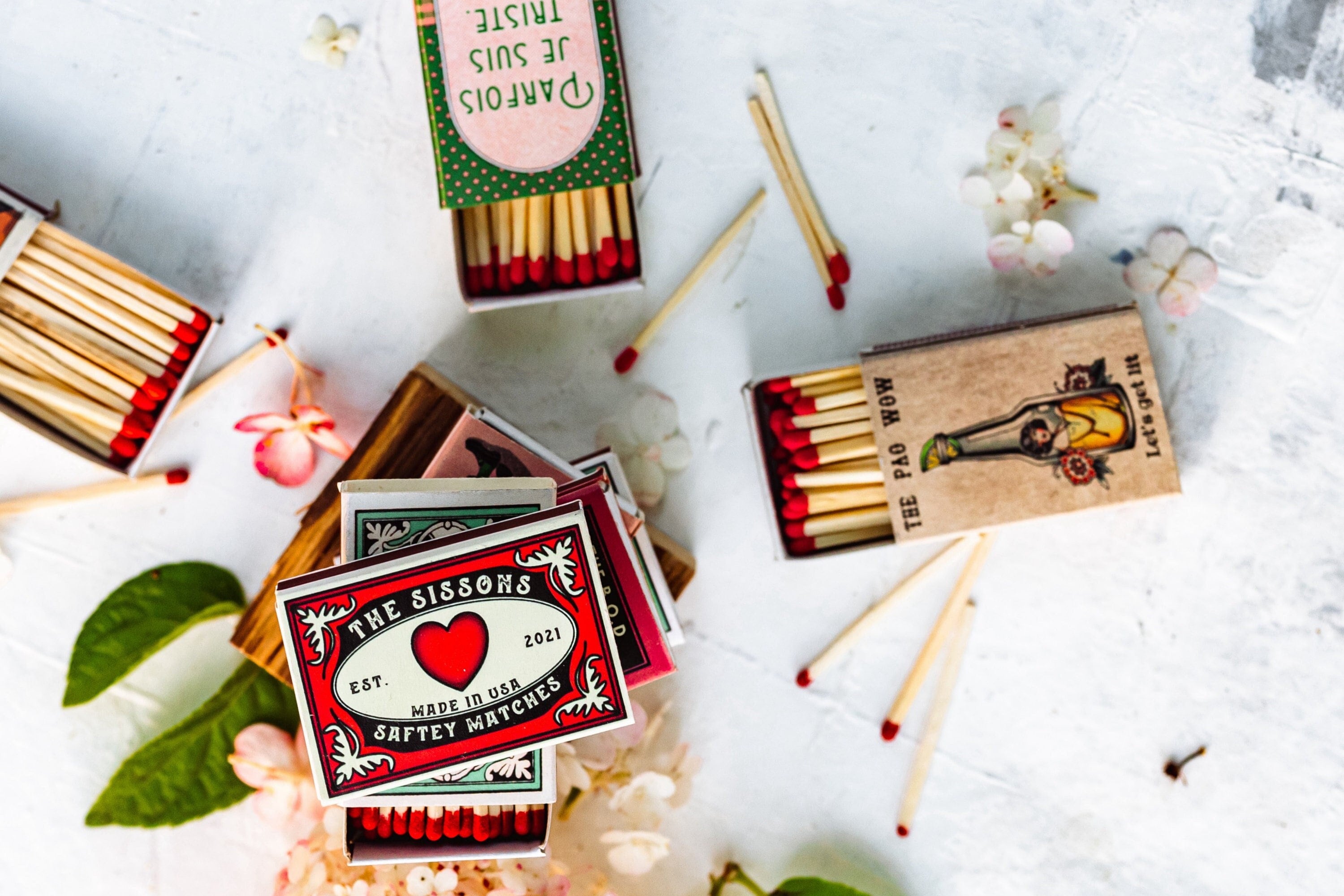 Bulk Custom Vintage Matches - Personalized Matchboxes -  Favor Matchboxes - Vintage Decor - Bridal Shower - Boho wedding - Rustic wedding