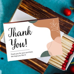 GRACIAS por sus coincidencias de compra / Negocios / Regalo para clientes / Coincidencias del propietario de la tienda / Tarjeta de agradecimiento / Tarjeta de presentación / Favor de presupuesto