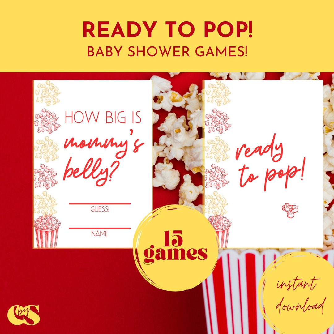 Ready to Pop Baby Shower Games Printable, Minimal, 15 Games 8x11 and 5x7 Format Etsy