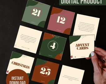 Tarjetas imprimibles con versículos bíblicos para Adviento, tarjetas con versículos bíblicos para la Navidad de 2023
