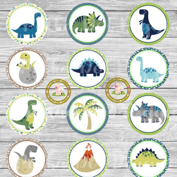 Dinosaur Cupcake Toppers Etsy