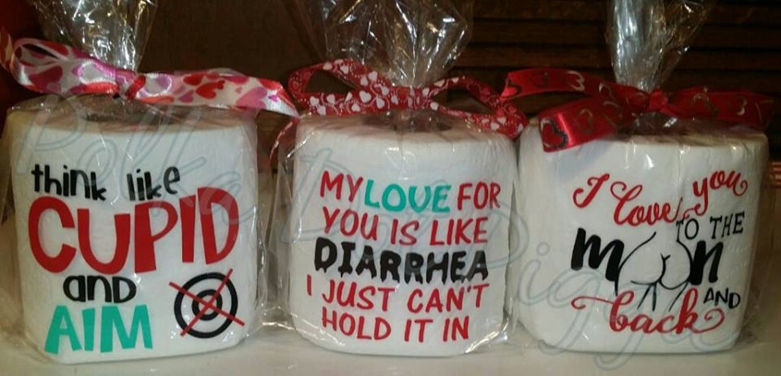 Valentines Gag Gift Toilet Paper, Bathroom Gag Gift, Love, Bathroom