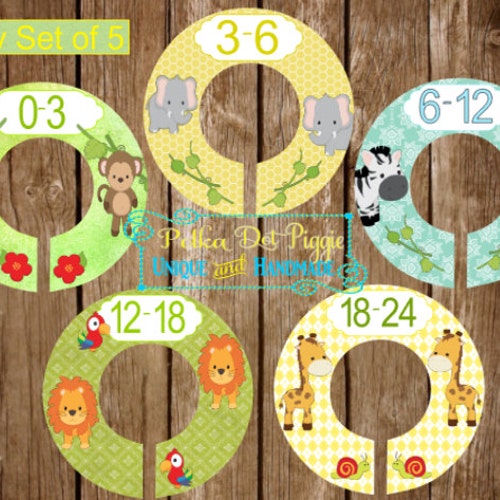 Free Printable Baby Closet Dividers Jungle Animals
