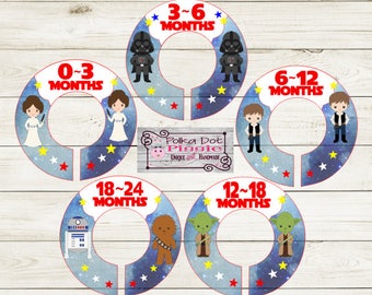 Space Kids Themed Baby Closet Organizing Dividers - Assembled