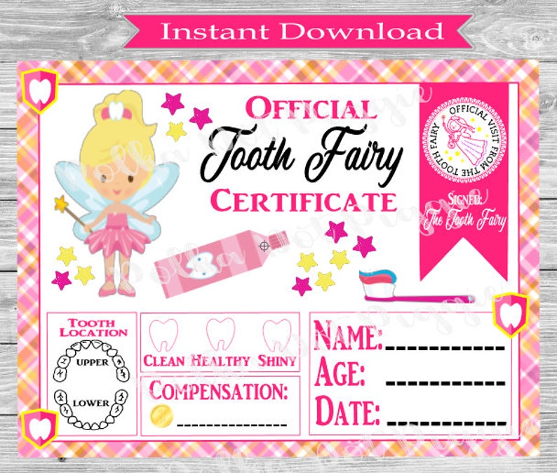 tooth-fairy-certificate-first-tooth-lost-tooth-for-girl-instant-digital