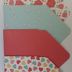 Set of 5 Valentines day Gift card Envelopes