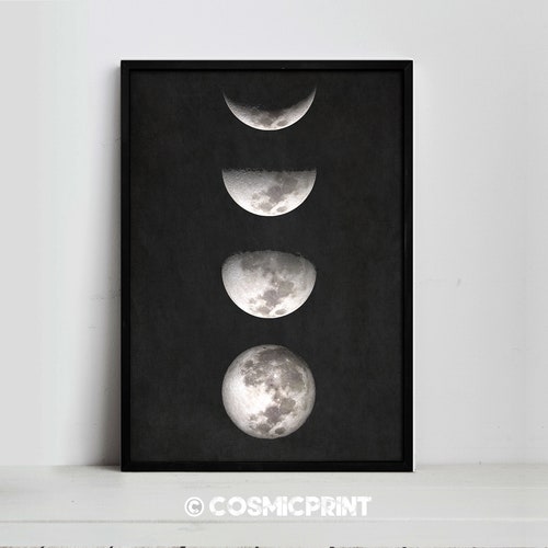 Moon Phase Print Moon Poster Moon Art Moon Wall Art - Etsy