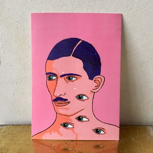 Postcard Set Many eyes "Six eyes moustache"