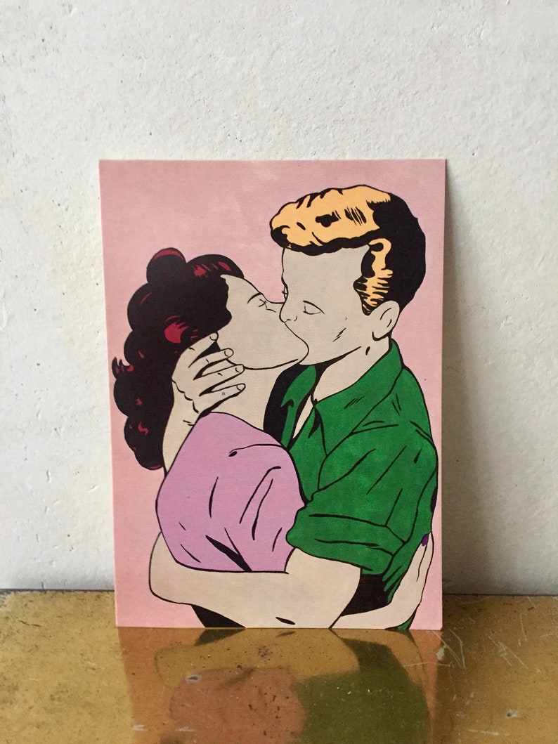 Postcard Set Romance "Beso 1"