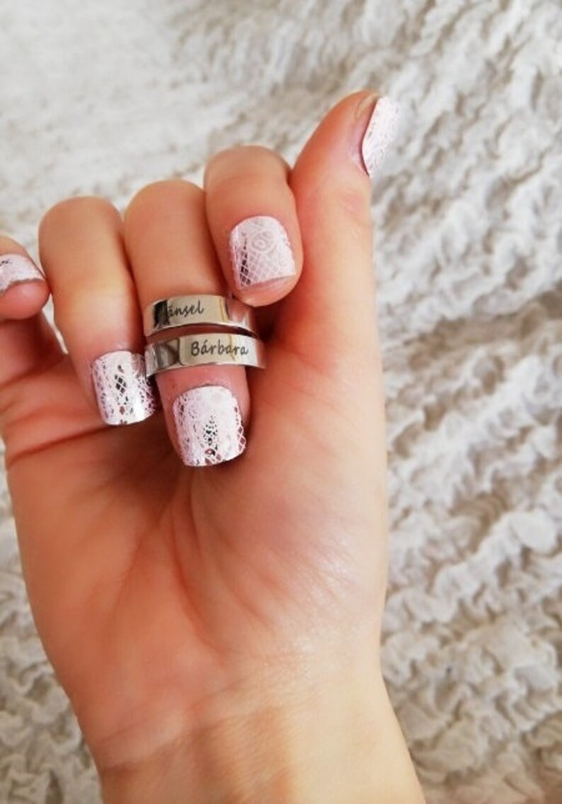 Personalized Engraved Spiral Twist Name Ring Two Names Etsy