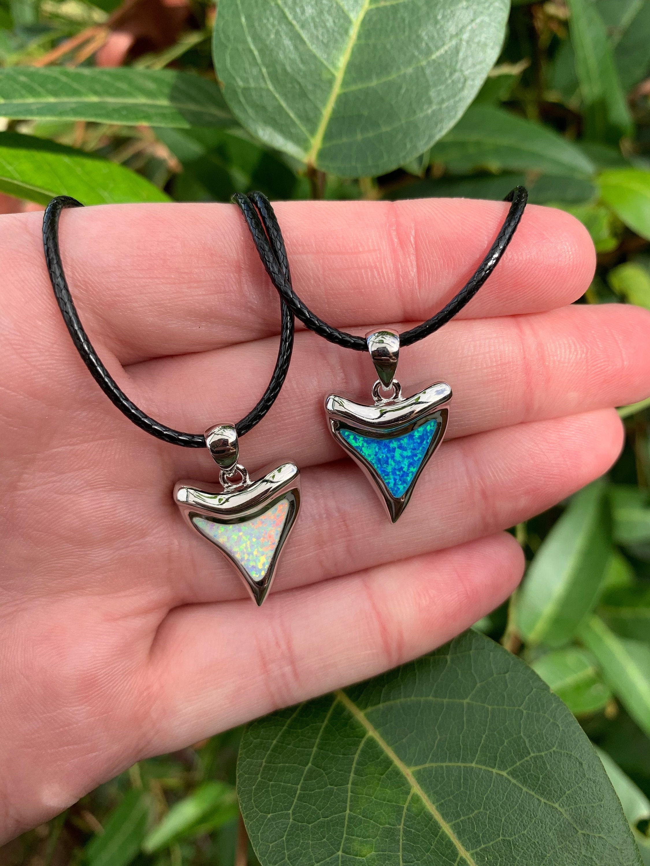 Tiger Shark Tooth Necklace Men's Opal 