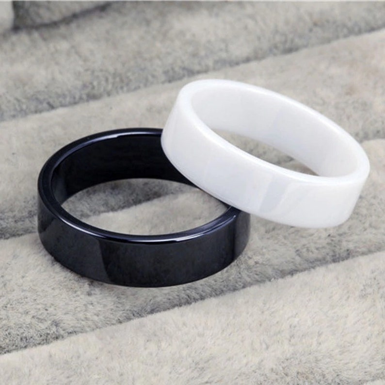 Ceramic Mens Ring Hypoallergenic Rings Ceramic Wedding Band Etsy