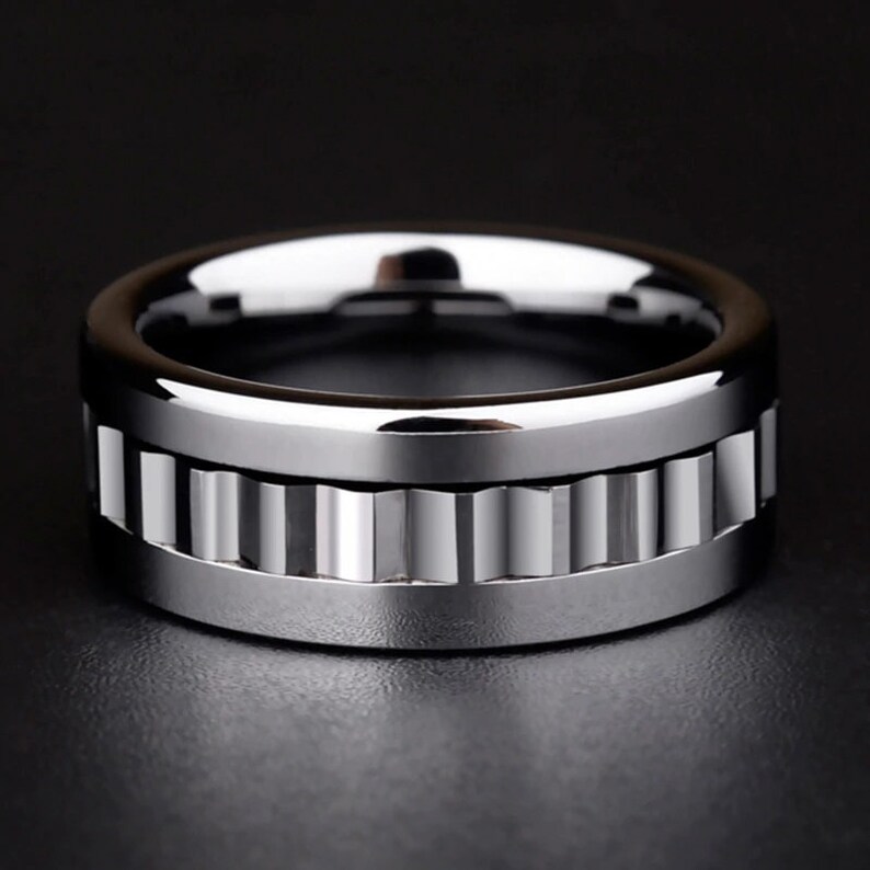 Tungsten Spinner Ring Mens Spinner Ring Mens Fidget Ring Etsy