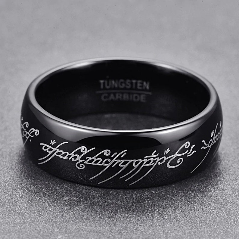 Tungsten Lord of the Rings Replica One Ring Black Tungsten Etsy