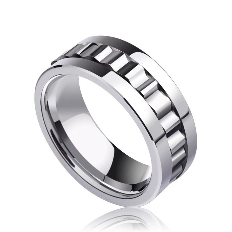 Tungsten Spinner Ring Mens Spinner Ring Mens Fidget Ring Etsy UK