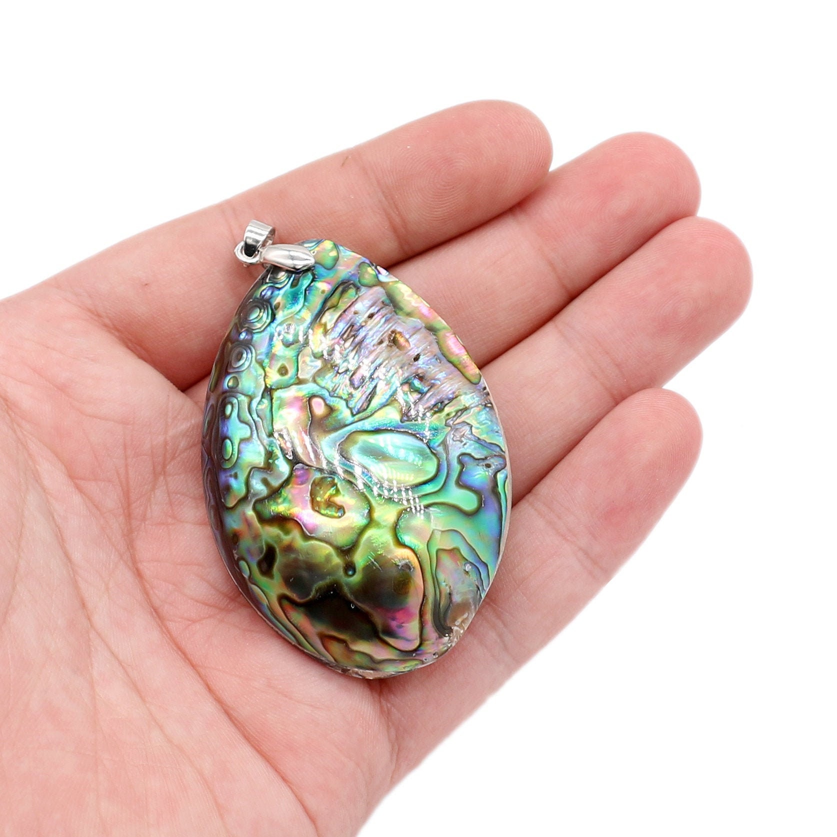 Real Rainbow Abalone Shell Necklace Rainbow Paua Shell - Etsy