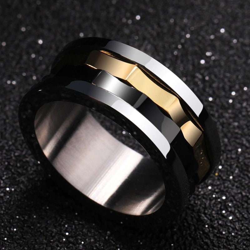 Tungsten Mens Spinner Ring Mens Fidget Spinner Ring for Men Etsy