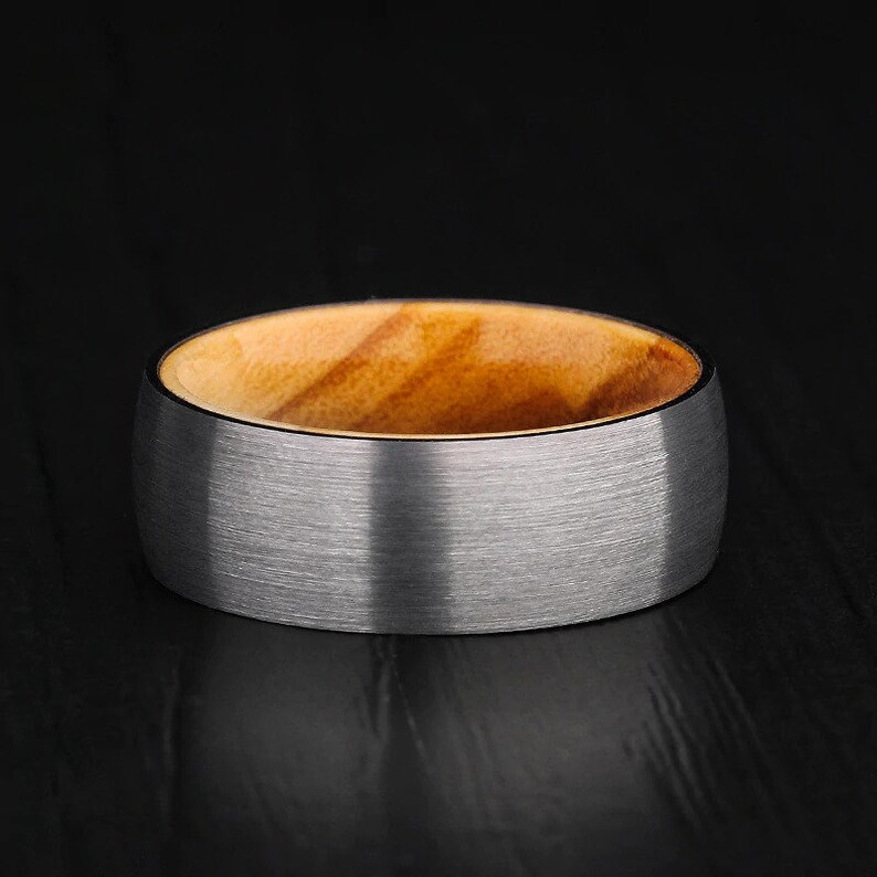 Mens Wood Engagement Ring Mens Wood Ring Tungsten Wooden Ring Etsy