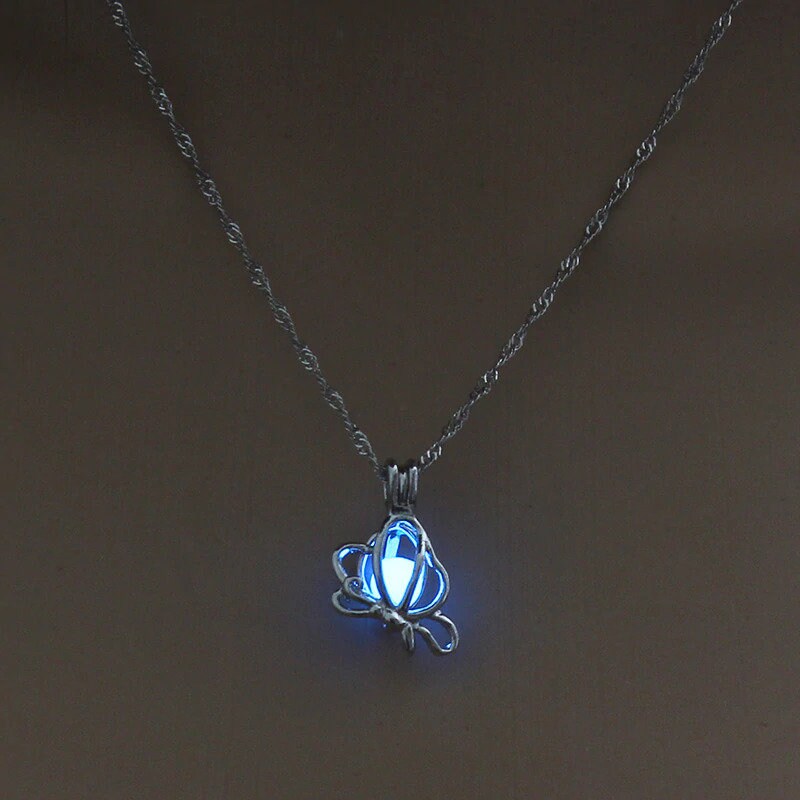 Glowing Butterfly Necklace Glow in the 