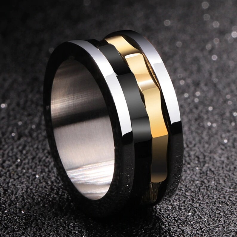 Tungsten Mens Spinner Ring Mens Fidget Spinner Ring for Men Etsy