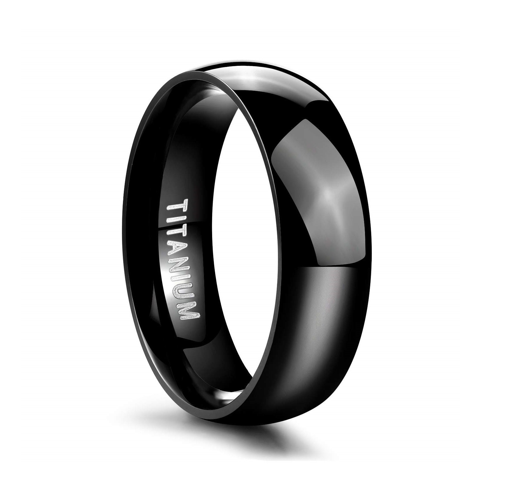 6mm Black Titanium Ring Mens Black Titanium Ring Black Wedding | Etsy