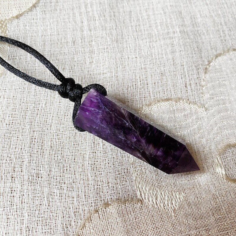 Mens Crystal Necklace for Men Women Amethyst Rose Quartz Point Etsy