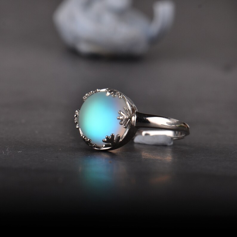 Northern Lights Ring Sterling Silver Aurora Borealis Ring Etsy