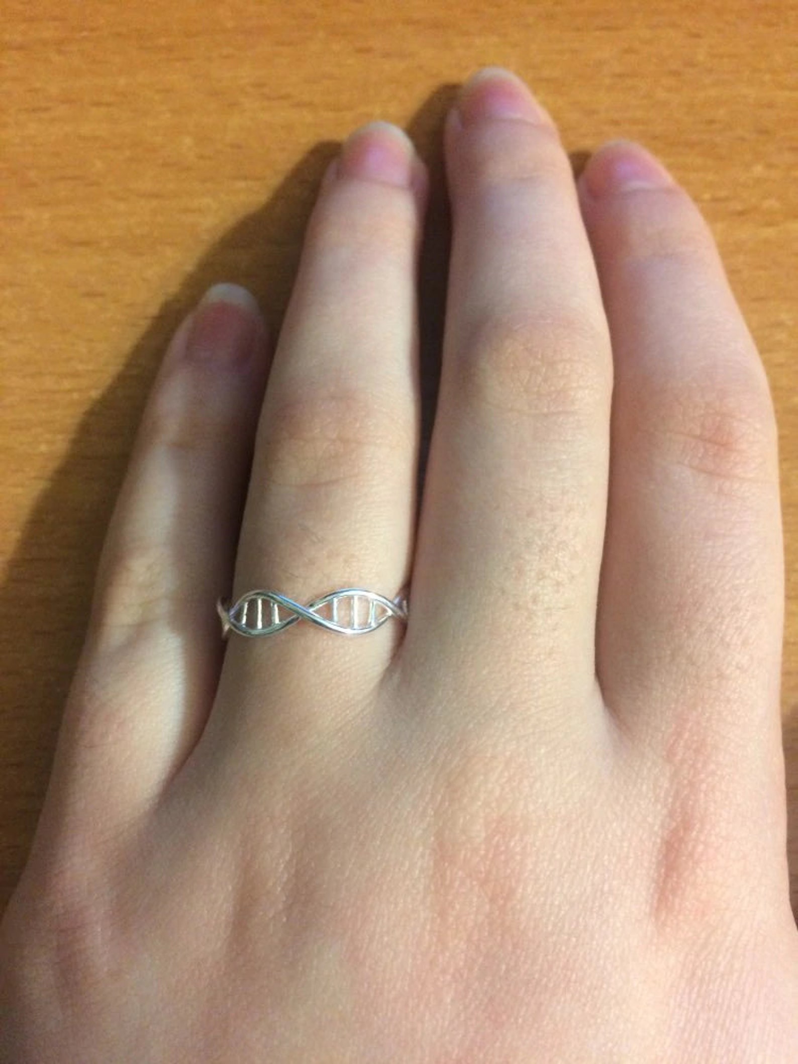 DNA Double Helix Ring Biology Jewelry Silver DNA Ring Science Etsy