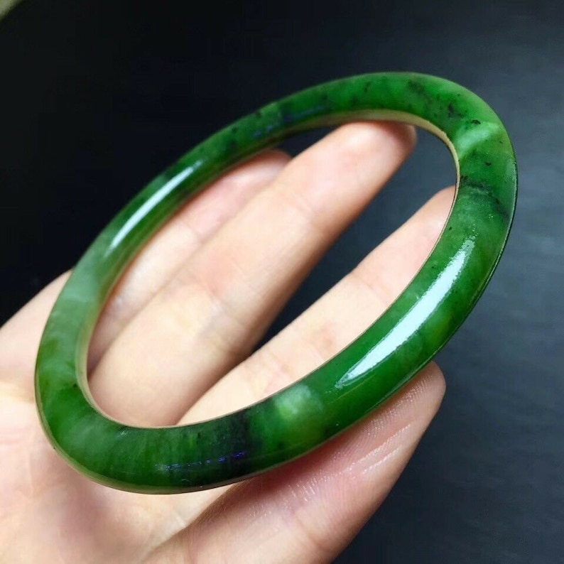 Green Jade Gemstone Bangle Thin Jade Bangle Green Jade Bangle Etsy