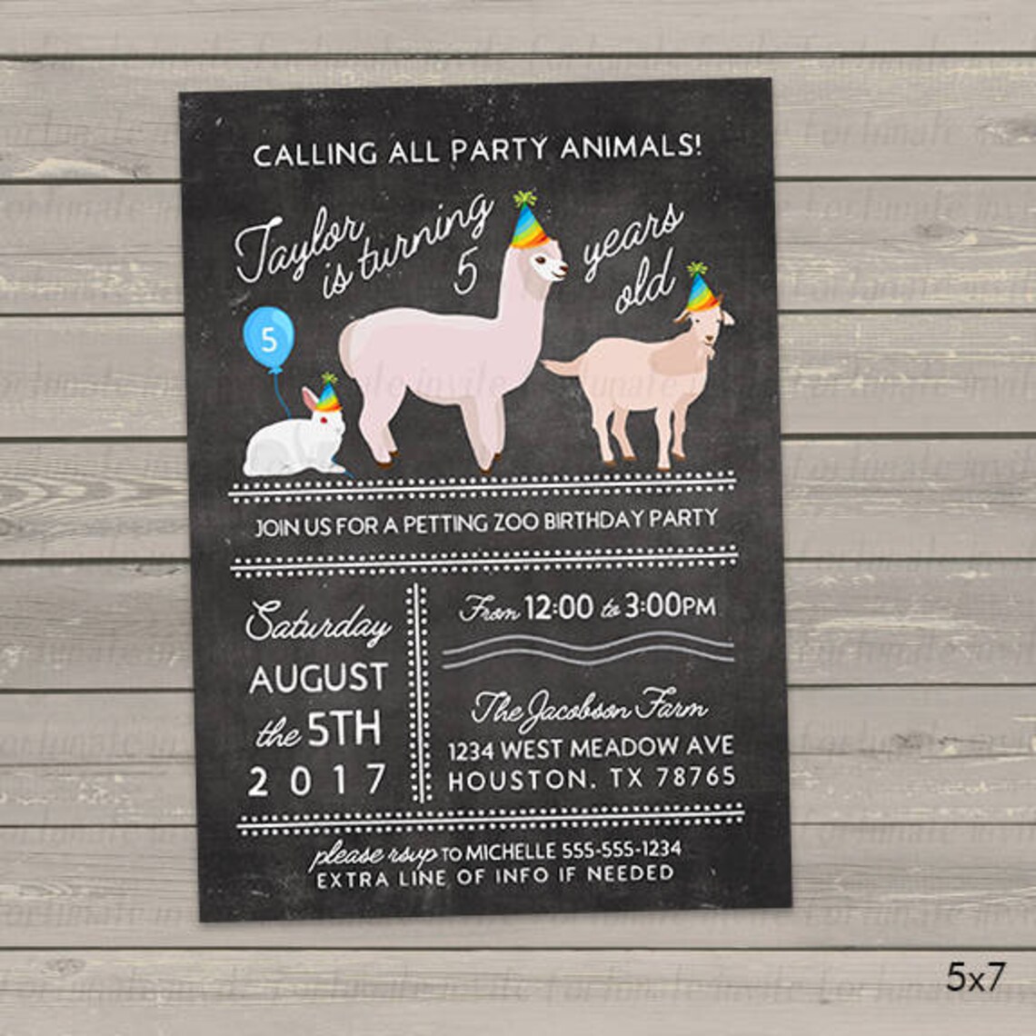 Petting Zoo Birthday Invitations Party Animals Any Age | Etsy