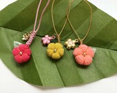 Handmade Japanese Charms - Flower Fabric Charms - Plum Blossom Cherry Blossom