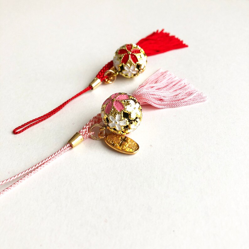 Sakura Bell Charm Good Luck Charm Japanese Lucky Charm | Etsy